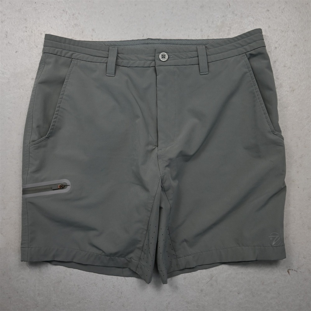 Gillz Mx6.5" Gray Green Zip Pocket Drawstring Cargo Mens Shorts